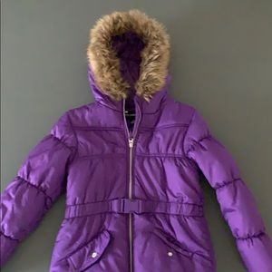 Purple puffer jacket